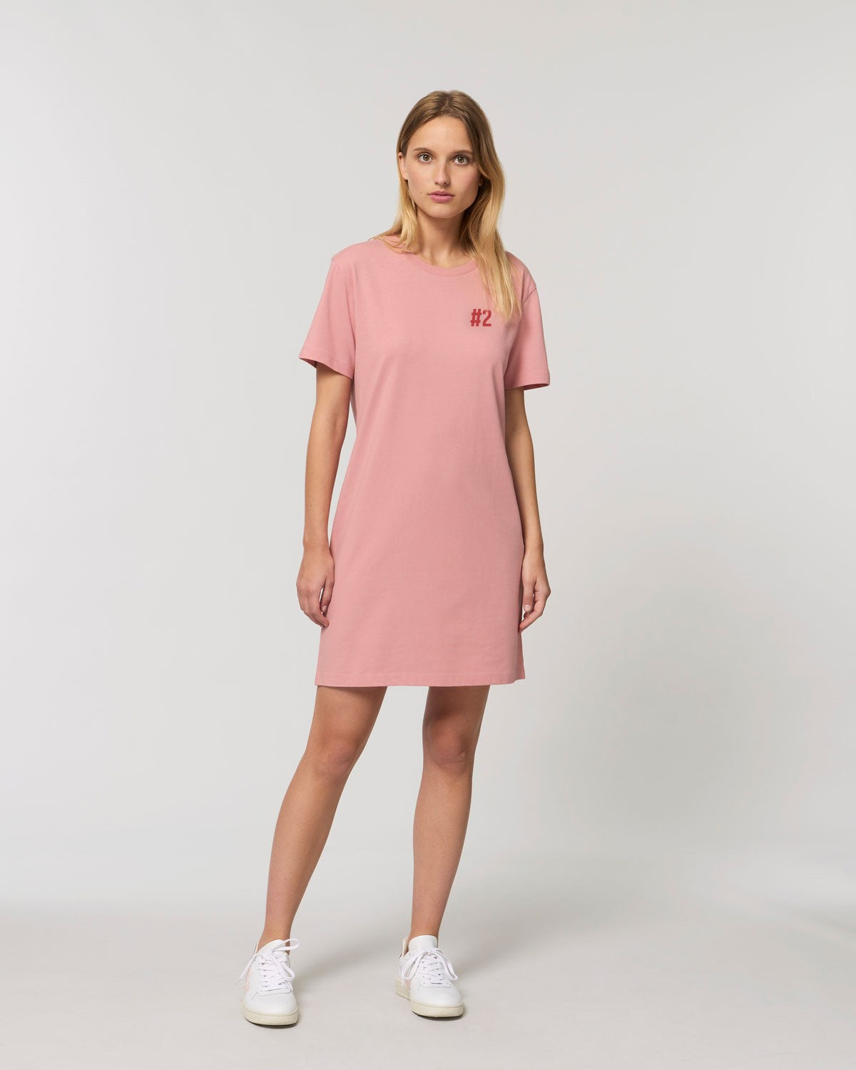 Robe t-shirt rose à personnaliser