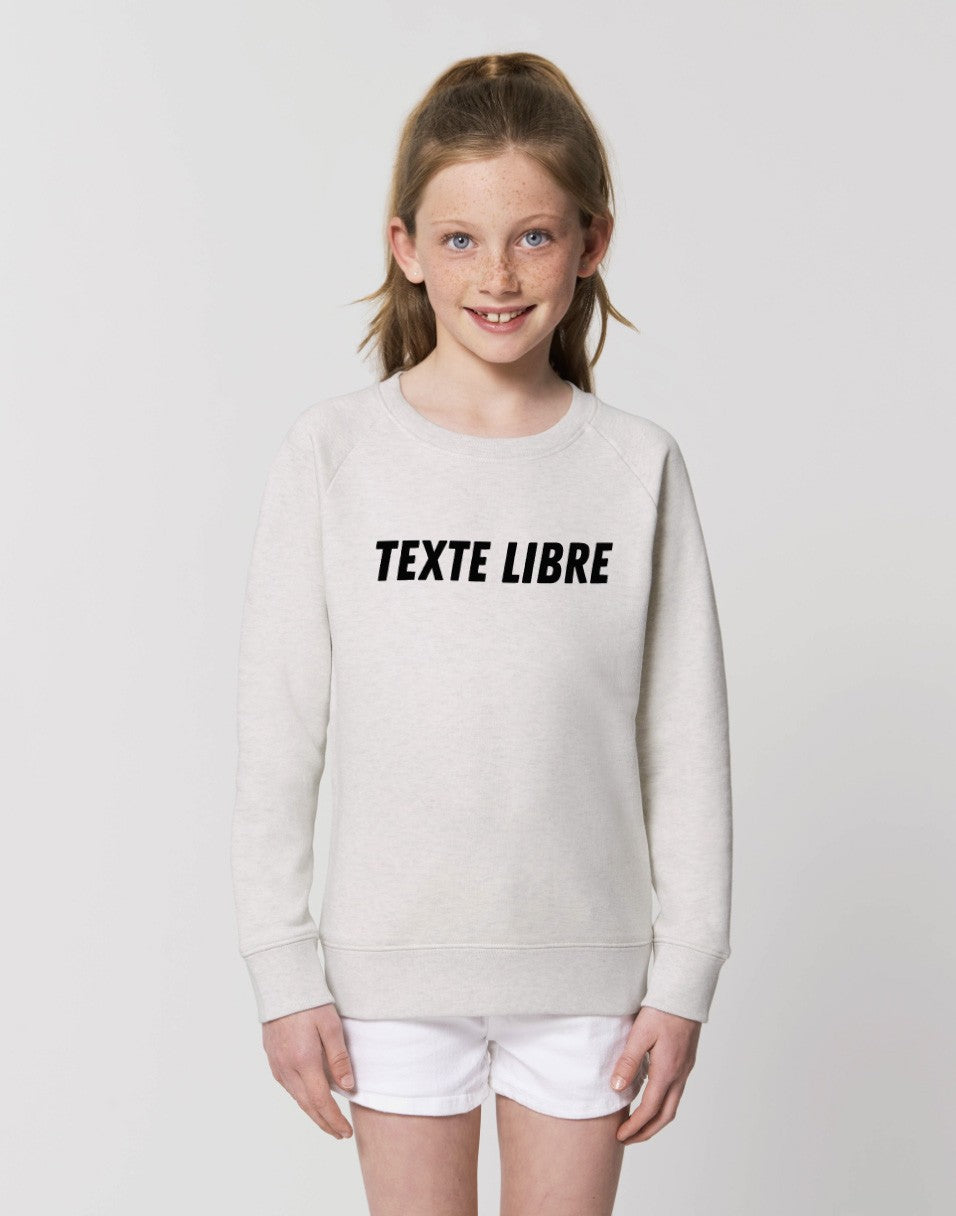 Sweat enfant personnalisable devant unisexe