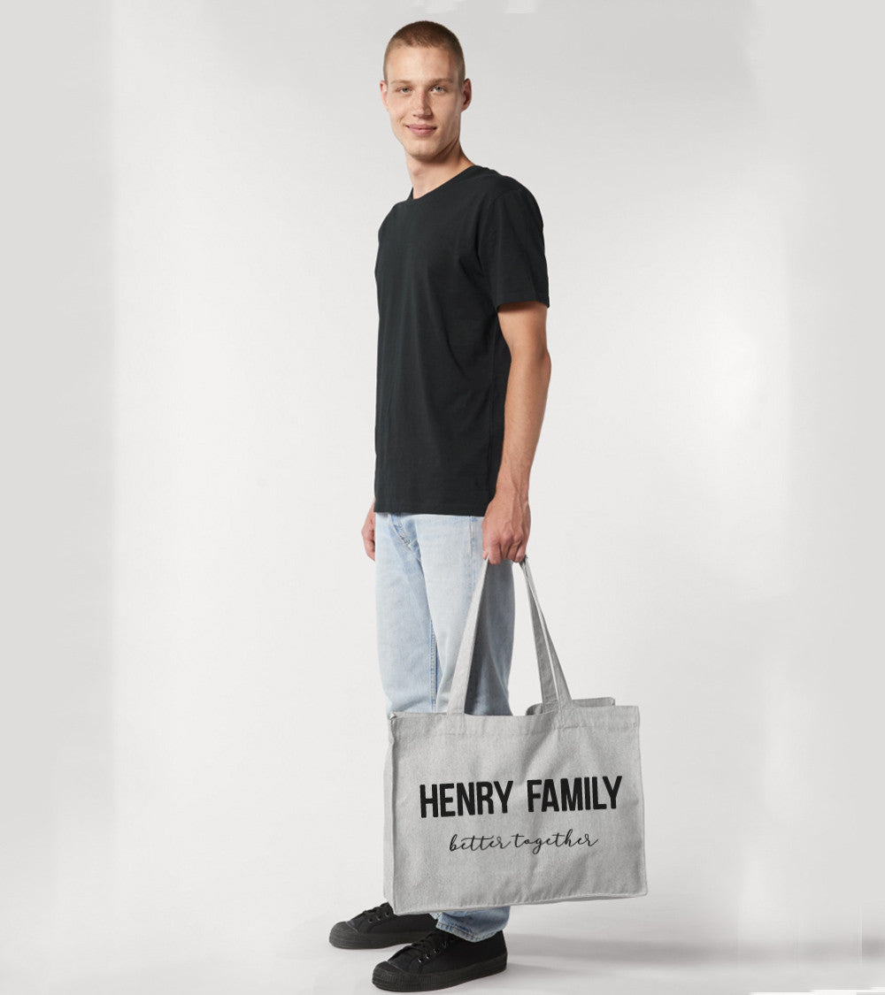 Cabas Family personnalisable gris