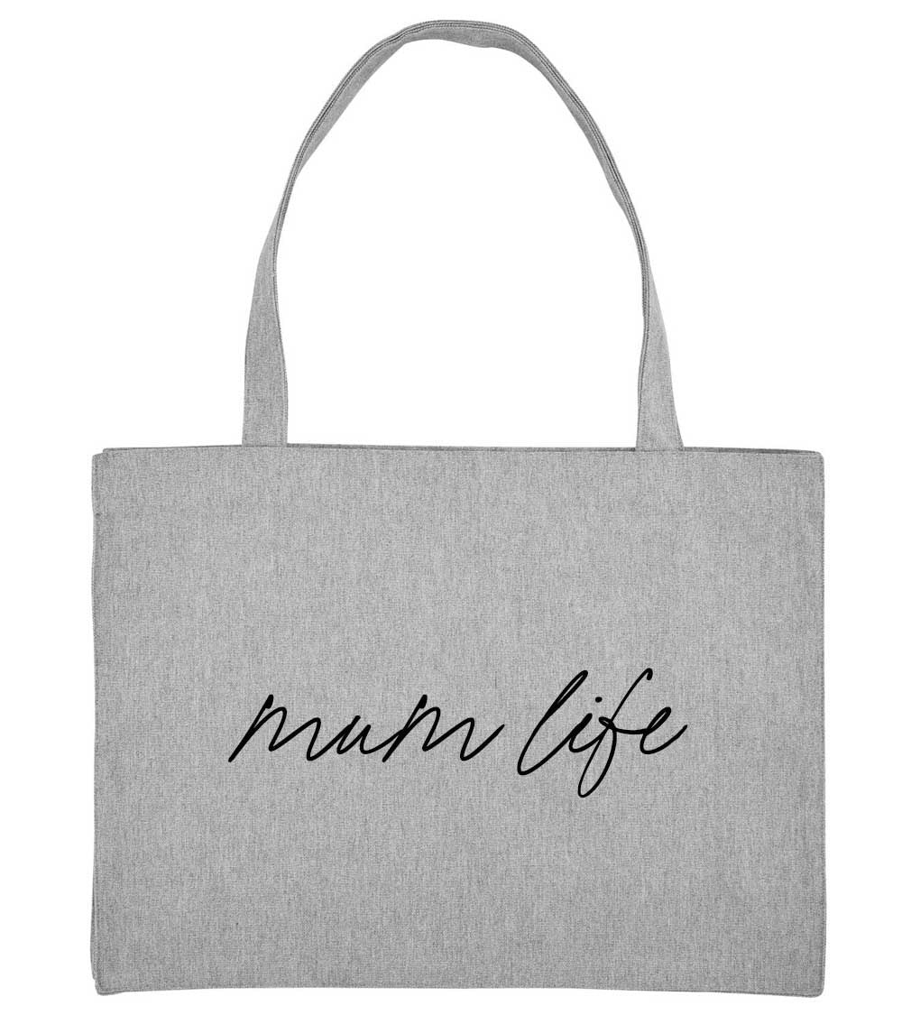 Shopping Bag "Mum Life" Gris – Sac Pratique et Stylé pour Maman