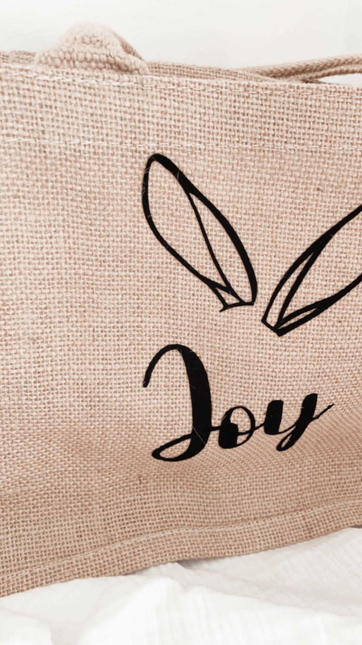 Sac de Pâques en Jute Personnalisé avec Prénom – Idéal pour la Chasse aux Œufs