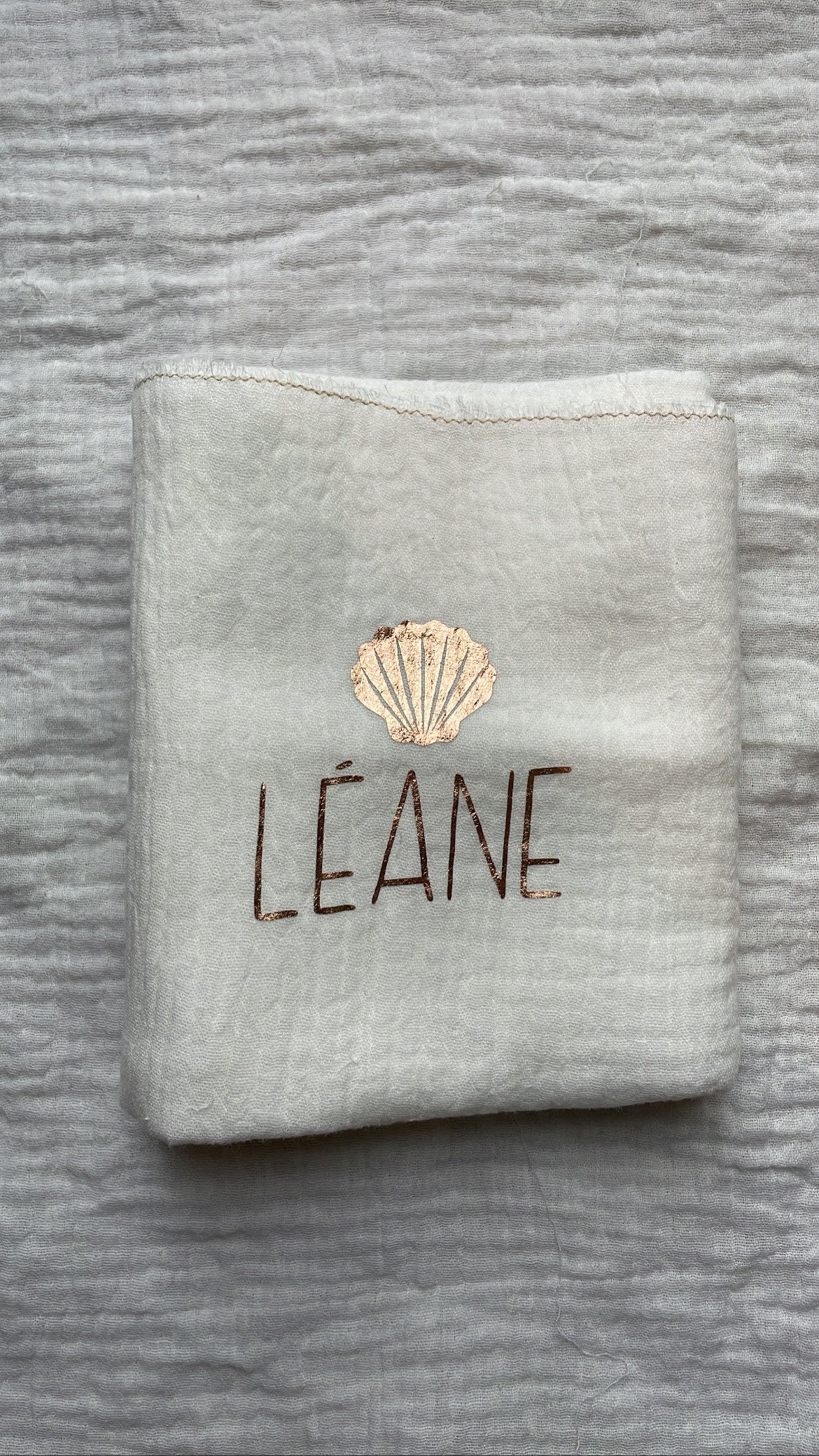 Lange Coquillage Personnalisé – cadeau de naissance personnalisé