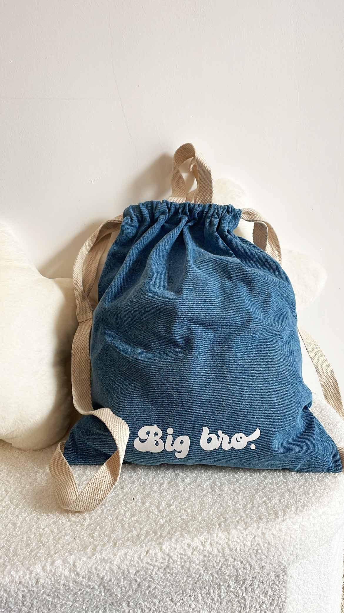 Sac à dos personnalisable en denim "Big Bro" - Cadeau pour grand frère