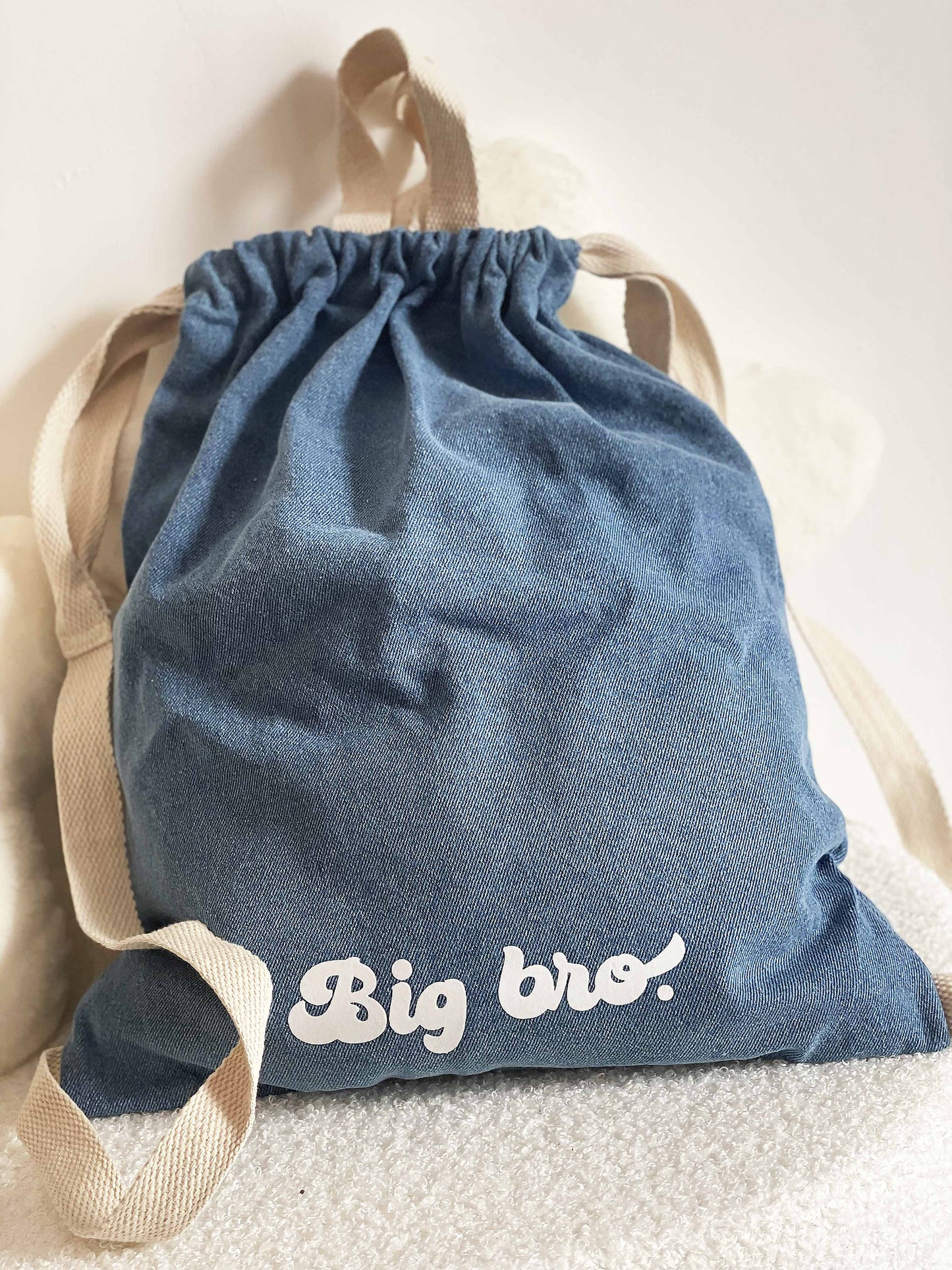 Sac à dos personnalisable en denim "Big Bro" - Cadeau pour grand frère