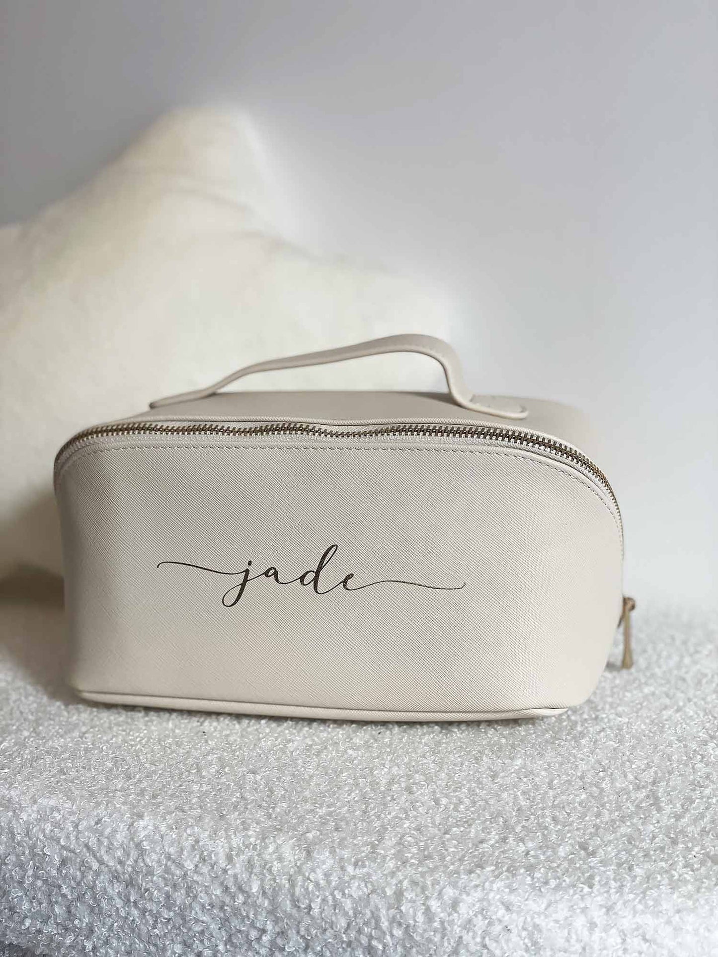 Trousse de beauté personnalisée en simili-cuir - Cadeau chic et pratique