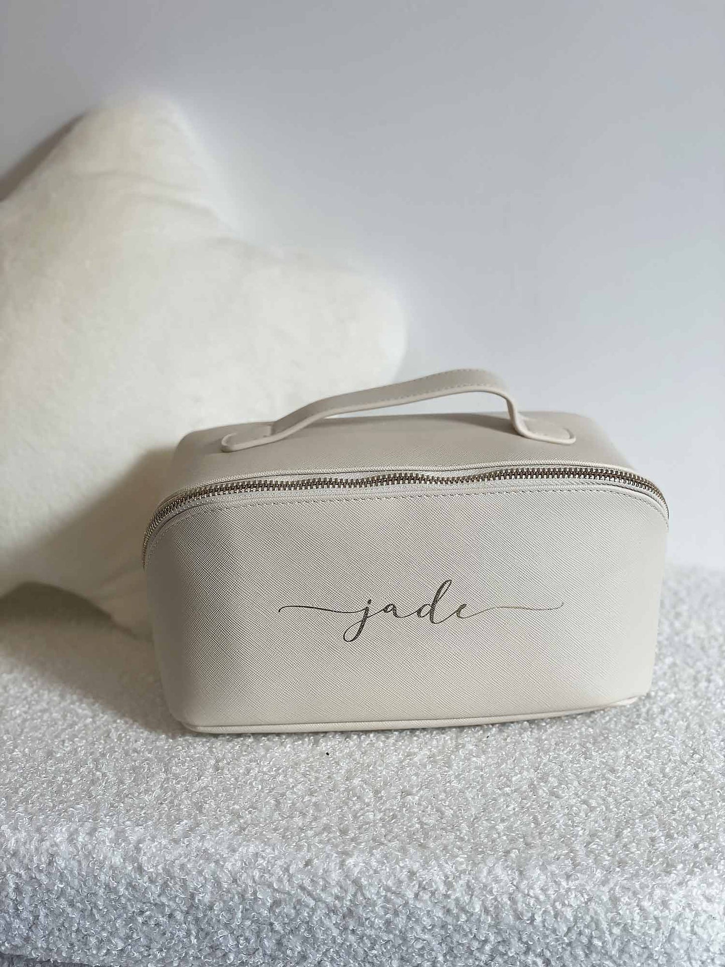 Trousse de beauté personnalisée en simili-cuir - Cadeau chic et pratique