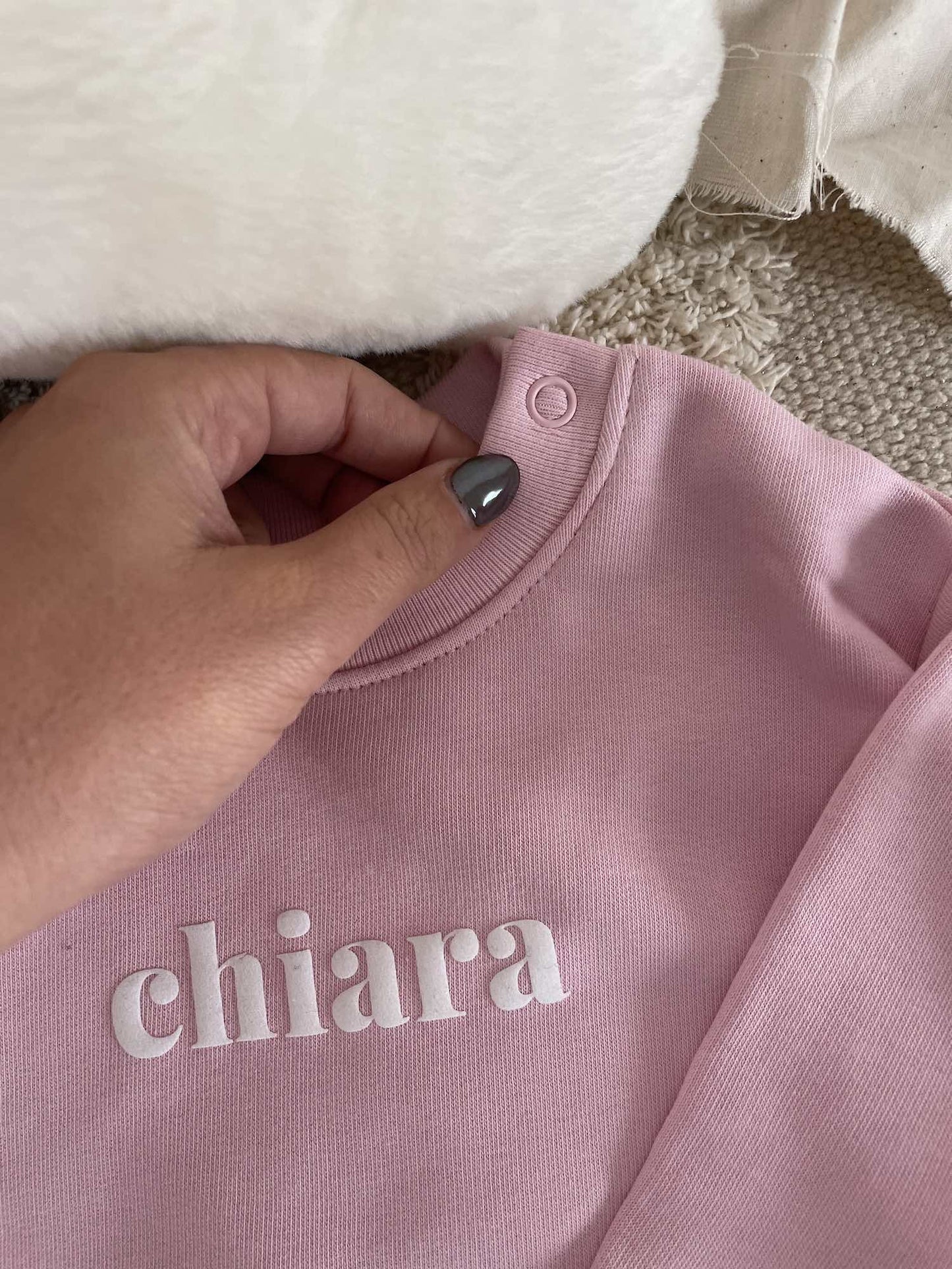 Sweat personnalise bebe rose