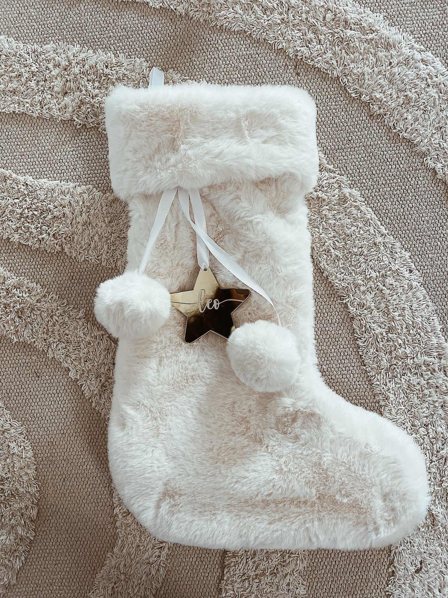 chaussette de Noel personnalisée en fourrure