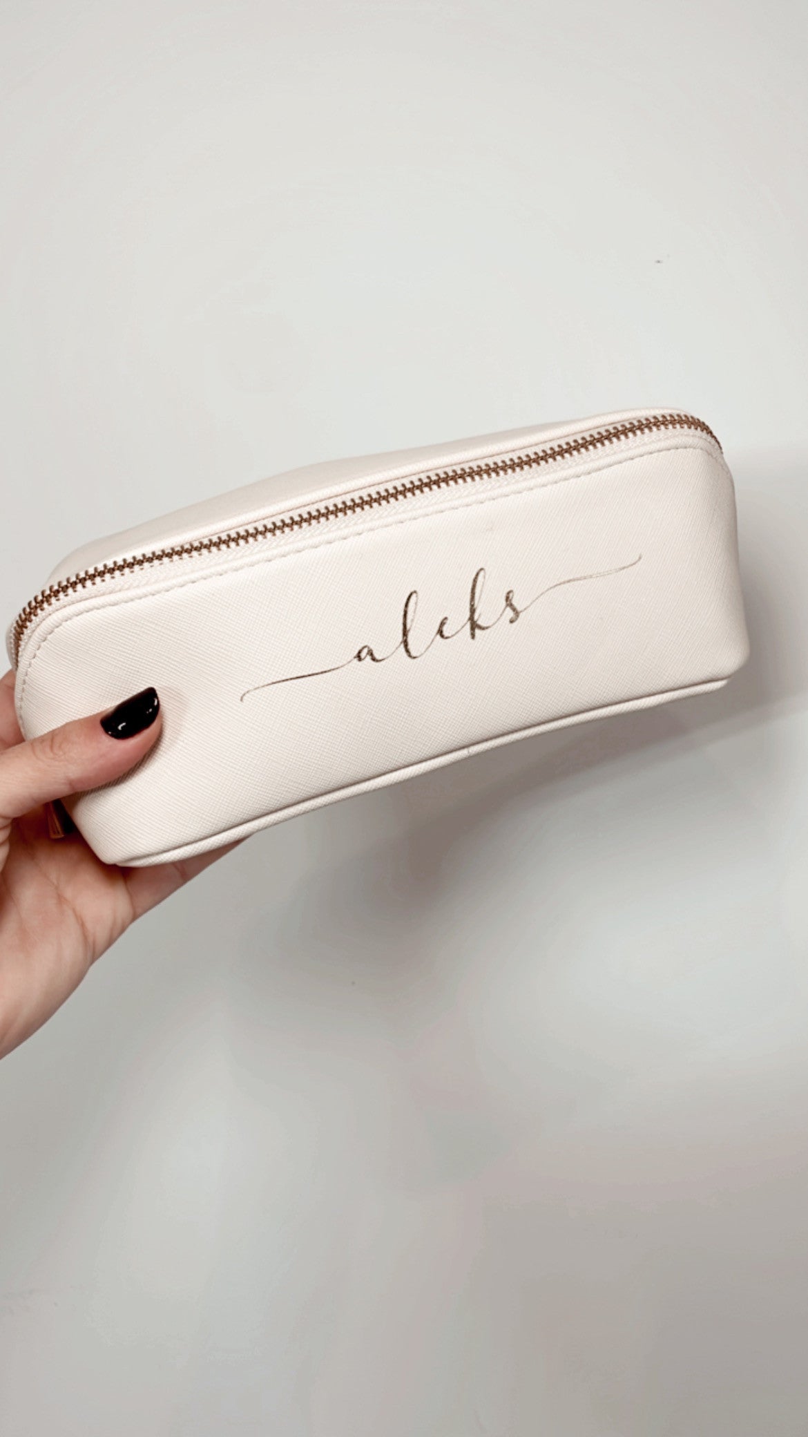 Trousse de beauté personnalisée en simili-cuir - Cadeau chic et pratique