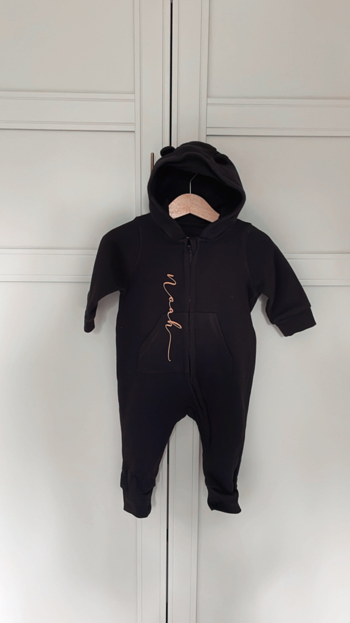 Combinaison Personnalisée Bébé à Oreilles d'ours – cadeau de naissance personnalisé