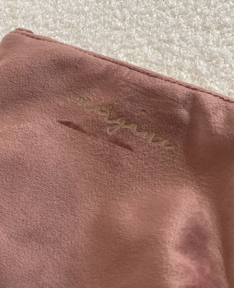 Pochette en velours personnalisée