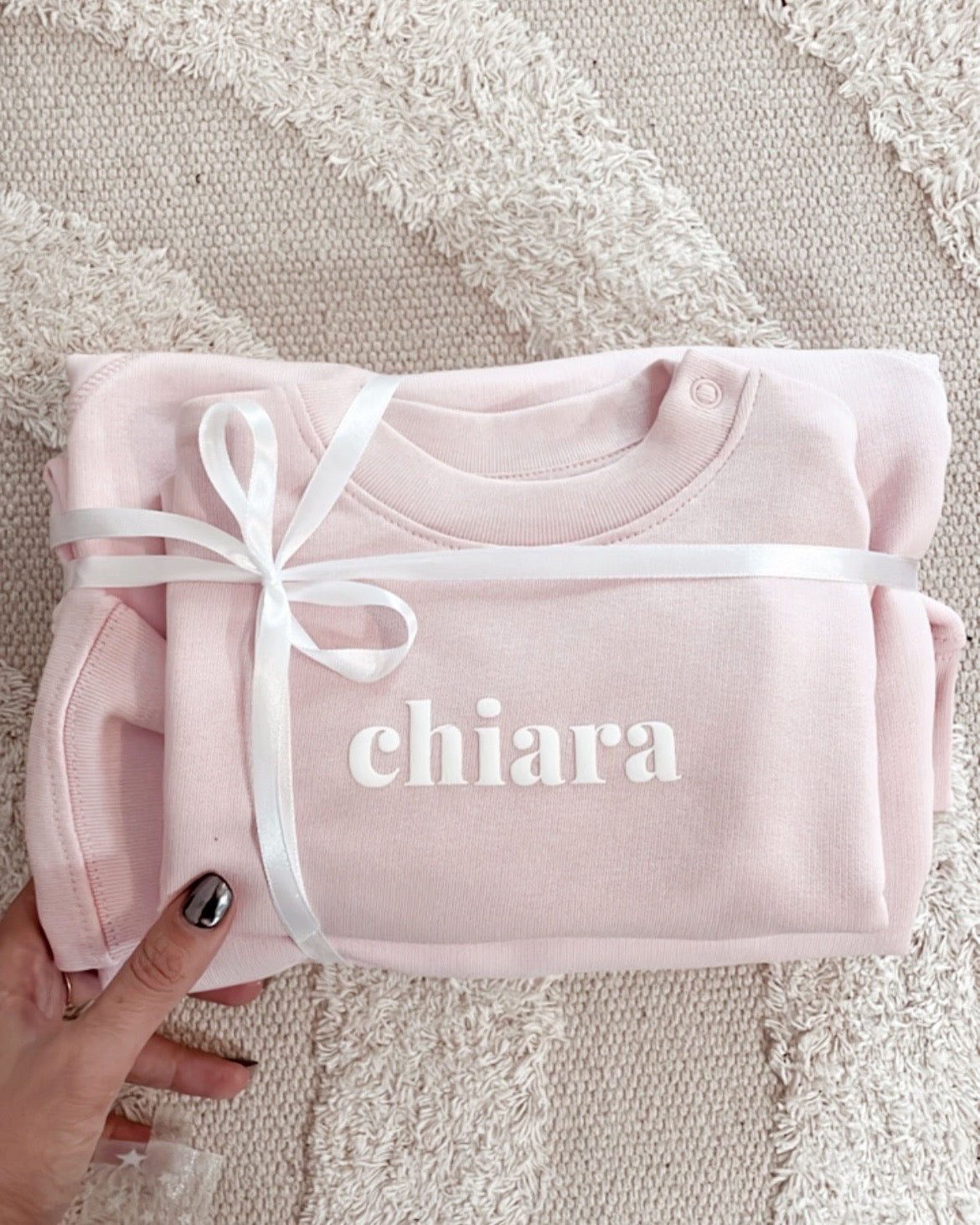 Sweat personnalise bebe rose