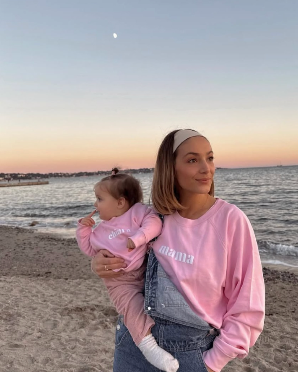 Sweat personnalise bebe rose