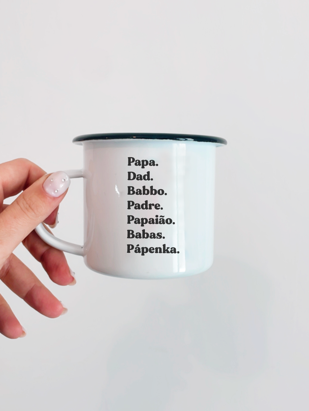 Tasse Papa en Toutes les Langues – Mug Émaillé Cadeau Original Fête des Pères