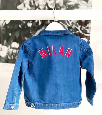 Veste en jean bebe et enfant personnalisable - coton biologique