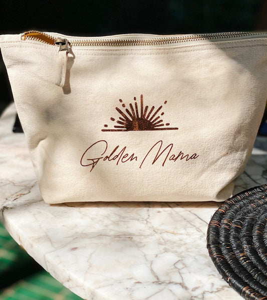 Pochette en coton biologique Golden Mama