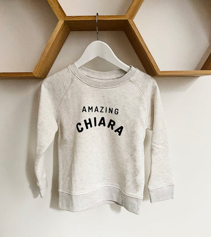 Sweat personnalisé enfant creme