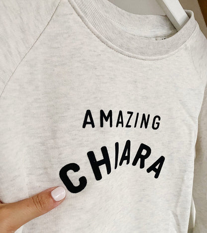 Sweat personnalisé enfant creme