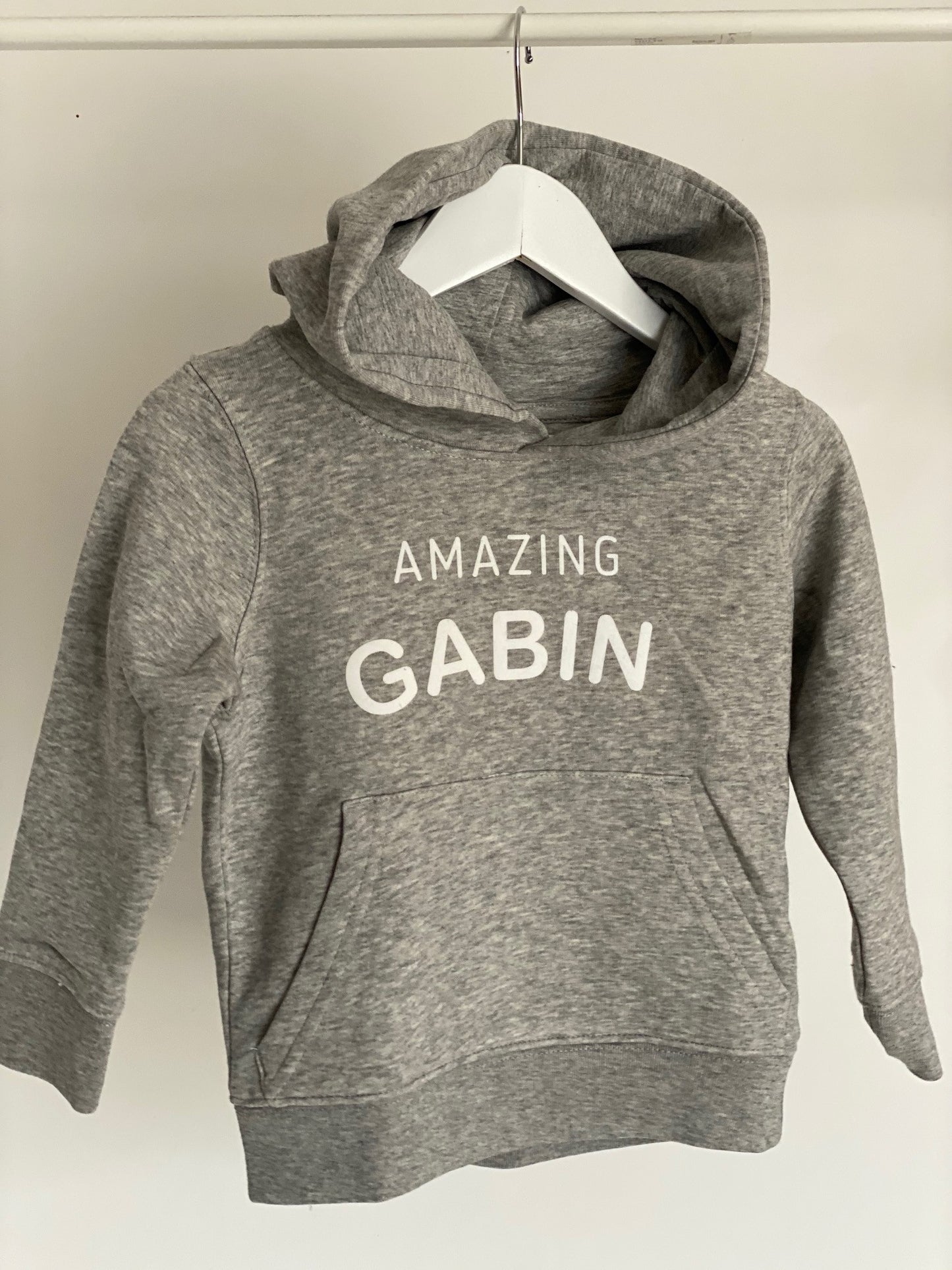 Sweat à capuche personnalisé gris chiné