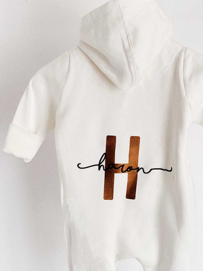 Combinaison beige personnalisable bébé