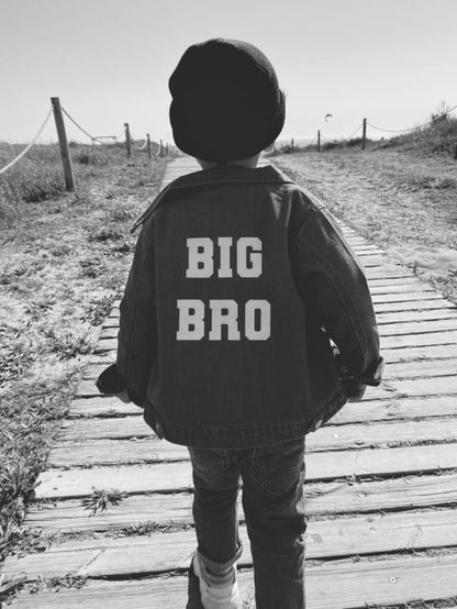 Veste en jean personnalisée grand frere, grande soeur annonce grossesse