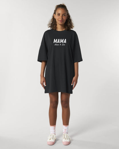 Robe T-shirt Noire Personnalisée "MAMA" – Confort & Style pour Toutes les Mamans