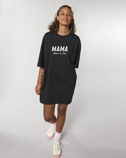 Robe T-shirt Noire Personnalisée "MAMA" – Confort & Style pour Toutes les Mamans