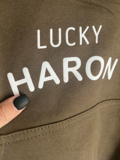 Sweat à capuche enfant personnalisé kaki