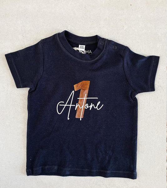 Tee-shirt Anniversaire enfant noir