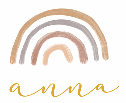 Body personnalisé arc en ciel et doré - un cadeau personnalisé pour bébé