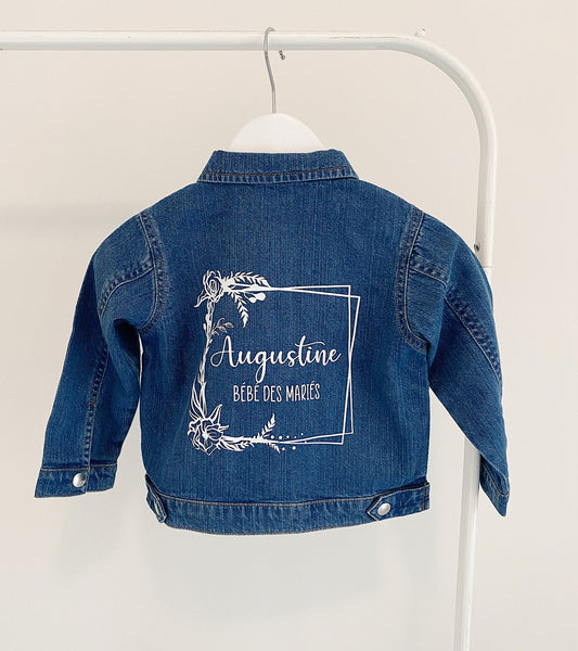 Veste en jean bébé des mariés en coton biologique