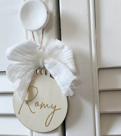 Boule de Noël en bois personnalisable