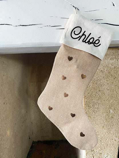 Chaussette de Noël personnalisable beige