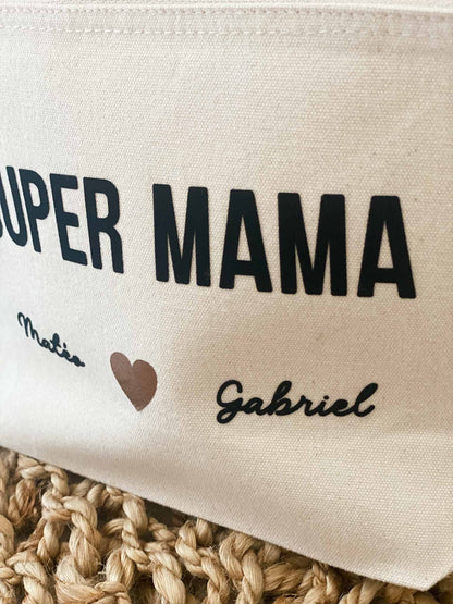 Pochette SUPER MAMA Personnalisée – Un Cadeau Pratique et Stylé pour Maman