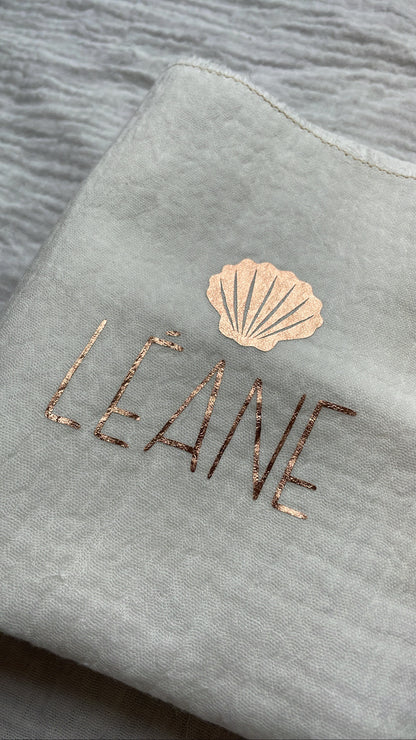 Lange Coquillage Personnalisé – cadeau de naissance personnalisé