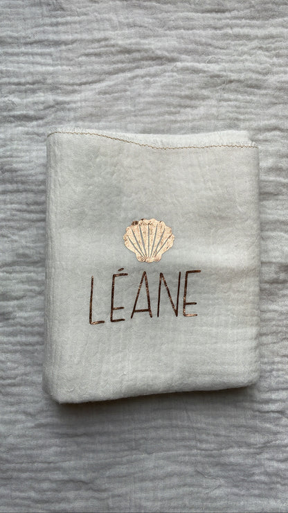 Lange Coquillage Personnalisé – cadeau de naissance personnalisé