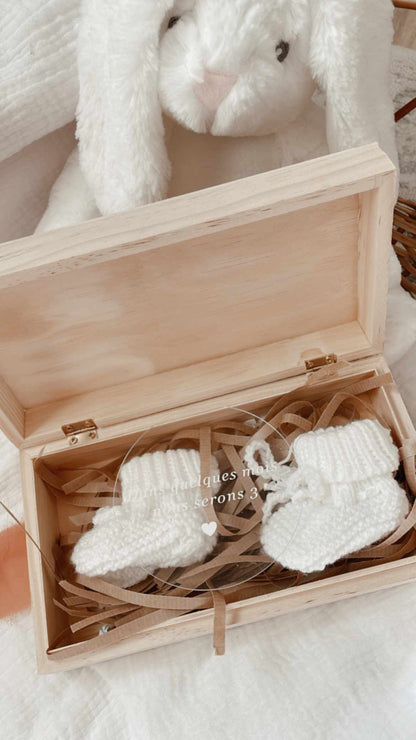 Coffret Annonce Grossesse ou Naissance Personnalisé – Cadeau Émotion en Bois