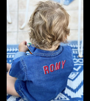 Veste en jean bebe et enfant personnalisable - coton biologique