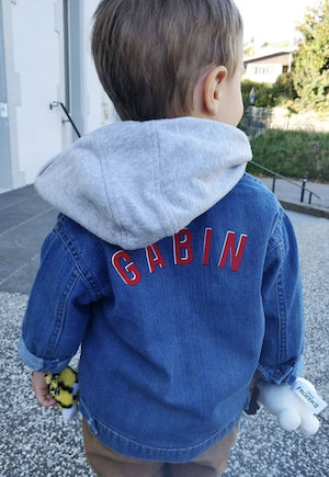 Veste en jean bebe et enfant personnalisable - coton biologique