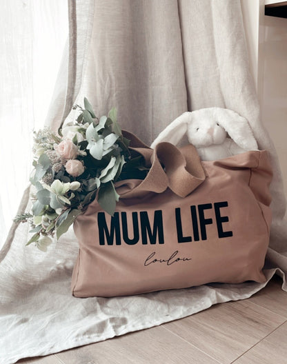 Cabas personnalisé "MUM LIFE" – Le sac idéal pour les mamans stylées et organisées