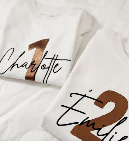 T-shirt Anniversaire personnalisé Enfant avec Prénom et Âge - Cadeau Unique