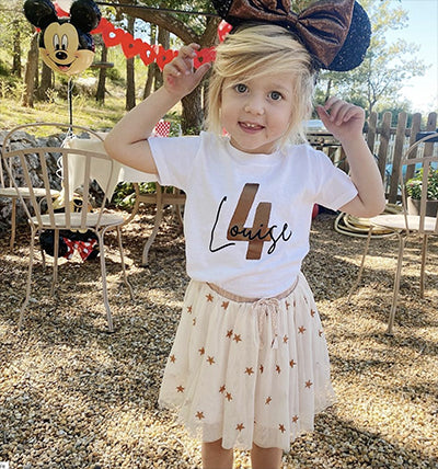 T-shirt Anniversaire personnalisé Enfant avec Prénom et Âge - Cadeau Unique