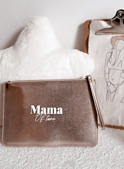 Pochette Personnalisée Rose Gold pour Maman – Velours Blanc, Cadeau Élégant