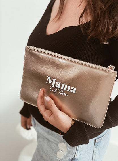 Pochette Personnalisée Rose Gold pour Maman – Velours Blanc, Cadeau Élégant