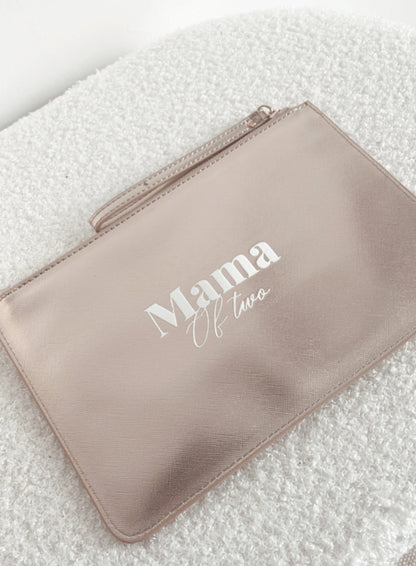 Pochette Personnalisée Rose Gold pour Maman – Velours Blanc, Cadeau Élégant
