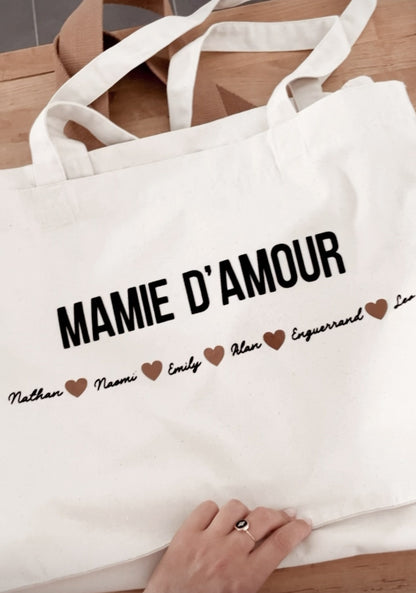 Sac Personnalisé "Mamie d'Amour" – Cadeau Chaleureux et Pratique pour Mamie