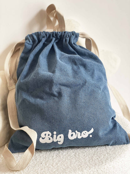 Sac à Dos enfantPersonnalisé Denim 'Big Bro', 'Big Sis." – ou prénom
