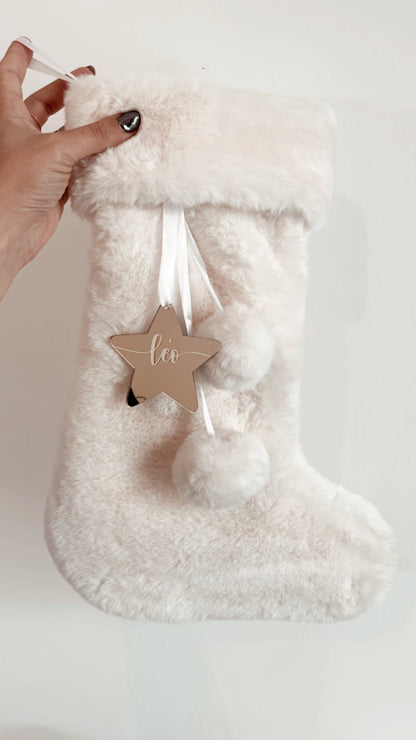 chaussette de Noel personnalisée en fourrure