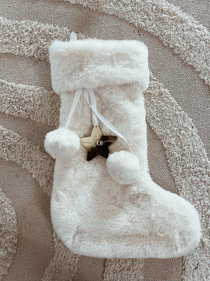 chaussette de Noel personnalisée en fourrure
