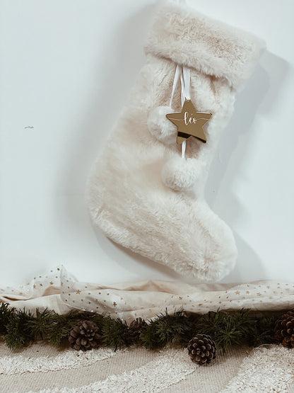 chaussette de Noel personnalisée en fourrure
